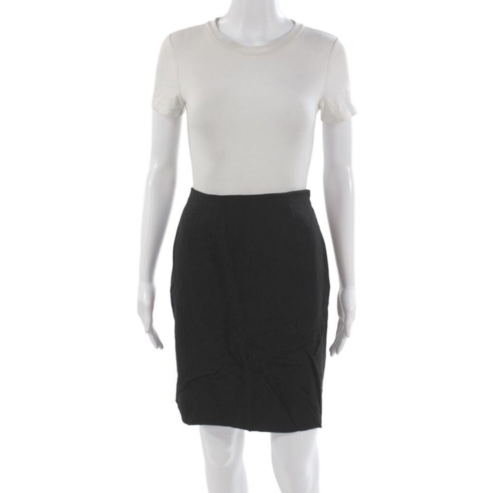 Escada Margaretha Ley Women Pencil Skirt Black Wool Knee Size 40
